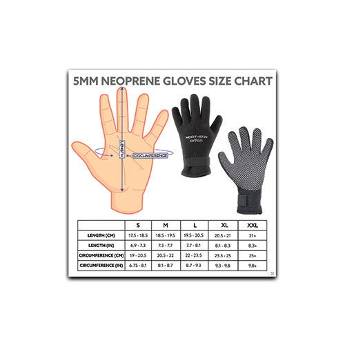 5mm Neoprene Gloves Size Chart